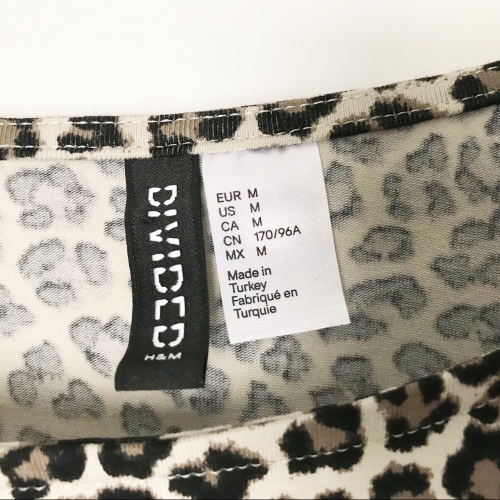 NWOT H&M Leopard Print Long Sleeve Crop Top - M - Picture 3 of 5